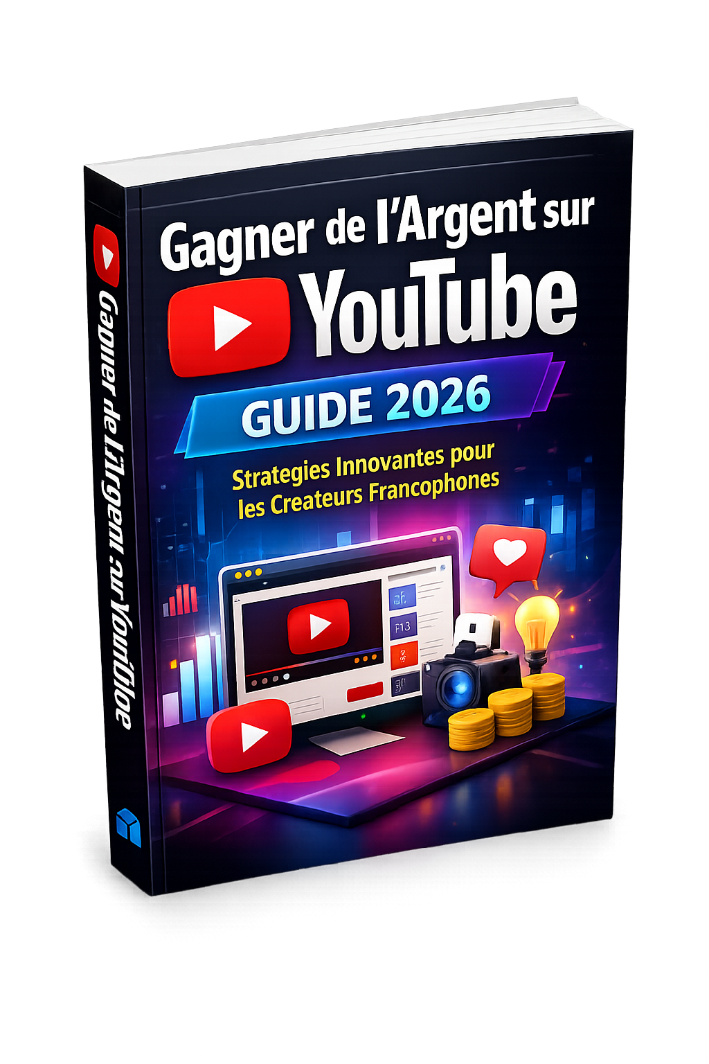 Couverture ebook : Gagner de l’Argent sur YouTube – Guide 2026